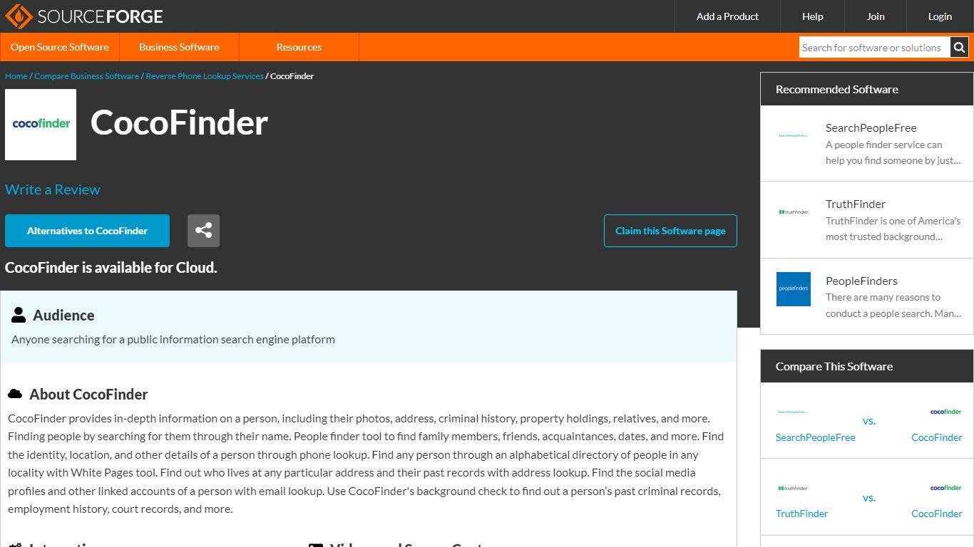CocoFinder Reviews and Pricing 2022 - sourceforge.net